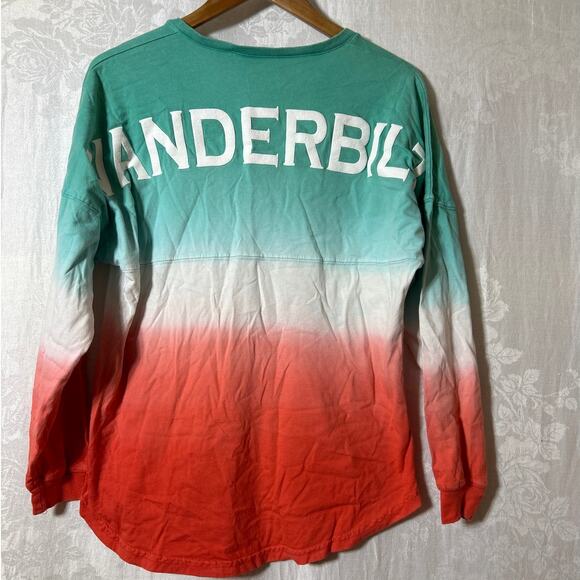Spirit Tops - Vanderbilt Spirit Jersey Small Teal Coral Tie Die Ombre Long Sleeve